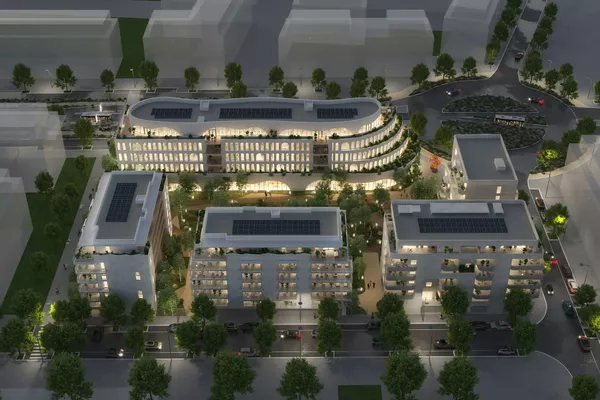 Résidence Movimento : vue axonométrique de nuit